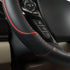 GIANT PANDA Steering Wheel Cover for Chevy Silverado - Car Steering Wheel Cover for Chevrolet Colorado Tahoe -Black+Red Trim...