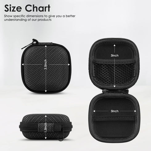 Earbud Case Hard EVA Earphone Carrying Cell Phone Accessories Storage Bag with Carabiner for Airpods Headset Flash Drive Charging Cable Key Wall C...