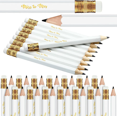 Chinco 72 Pieces Bridal Shower Game Pencils Wedding Pencils Pre Sharpened Mini Short Pencils 4 Inch Game Pencils Bridal Pencils for Wedding Shower...