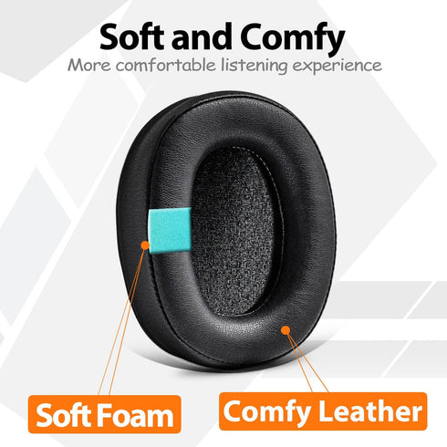 ATH M70X Ear Pads - TRANSTEK Replacement Ear Cushion Compatible with ATH-M70X Headphones I Thicker Memory Foam (Protein Leather)...