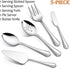 5-Piece Serving Utensils, E-far Stainless Steel Scalloped Edge Hostess Serving Set for Buffet Party Kitchen Restaurant, Mirror Finished & Dishwash...