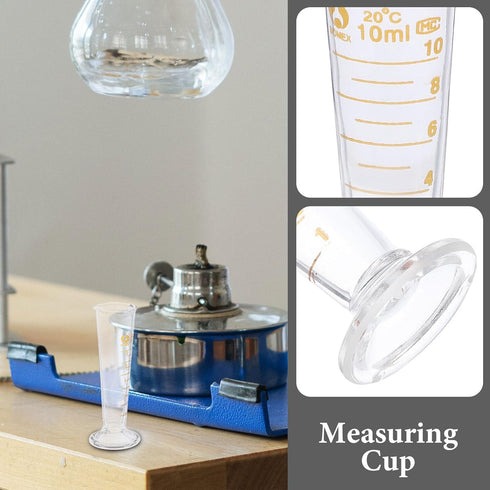Professional Lab Graduated Measuring Cup with Spout Wide Mouth Glass Conical Conical Beaker Thickened Borosilicate Beaker (10ml)...