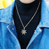 Elven or Faerie Seven Pointed Star Septagram Pendant Necklace Rose Gold Silver Tone...