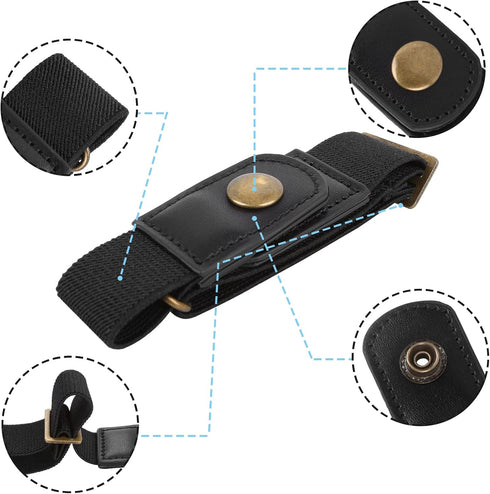 2pcs No Buckle Belt Women?Belt Elastic Comfortable Invisible Belt for Jeans...