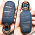 Leather Car Key Fob Cover Compatible with Jeep Keyless Remote Control Grand Cherokee Dodge Challenger Charger Dart Durango Journey Chrysler 200 30...