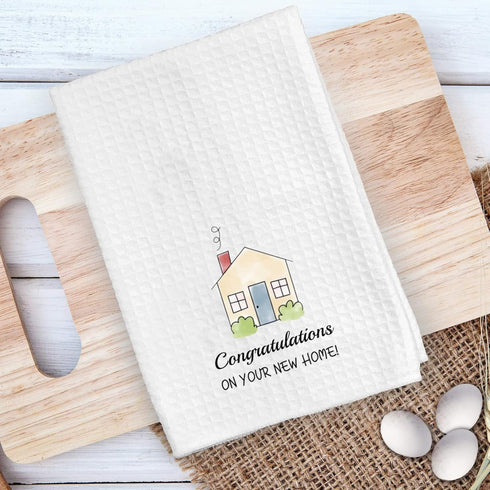 ZJXHPO New Home Kitchen Tea Towel Congratulations On Your New Home Dish Towel Housewarming Gift New Home Congratulation Gift (New Home towel)...