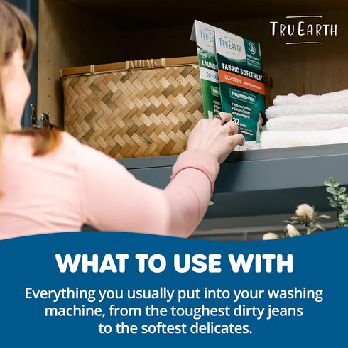 Tru Earth Fabric Softener Strips for Washing Machine, Alternative to Fabric Softener Liquid and Pods, Fresh Linen Scent Booster, Up to 64 Loads Pe...