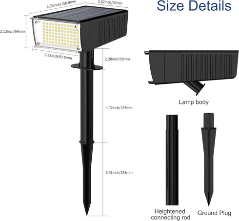 Solar Spot Lights Outdoor,72 LEDs Solar Spotlight,IP65 Waterproof Solar Landscape,High Brightness Garden Courtyard Solar Street Light?Outdoor Sola...