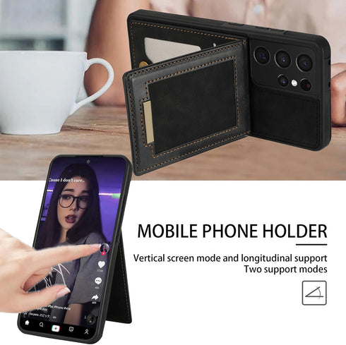 Asuwish Phone Case for Samsung Galaxy S21 Ultra 5G Wallet Cell Cover with Tempered Glass Screen Protector and RFID Slim Credit Card Holder Slot St...