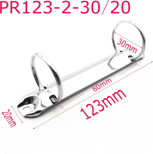 5pcs 2-Ring Binder Mechanism Spines for Top-Binding,2 O Rings, Base Width: 20mm,123mm=4.8 inch Length, Pack of 5 (30mm)...