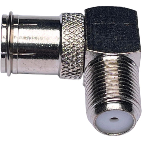 CESS Right Angle Coax F-Jack to F-Quick Push On Plug, Male/Female Adapter - Support Comcast, Time Warner, Cox Communications, Charter Communicatio...