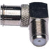 CESS Right Angle Coax F-Jack to F-Quick Push On Plug, Male/Female Adapter - Support Comcast, Time Warner, Cox Communications, Charter Communicatio...