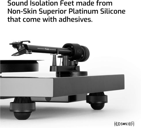 1" Platinum Silicone Speaker Isolation Pads, Non-Skid Isolation Feet with Adhesive, Speaker Isolation Feet for Record Player Isolation - Turntable...