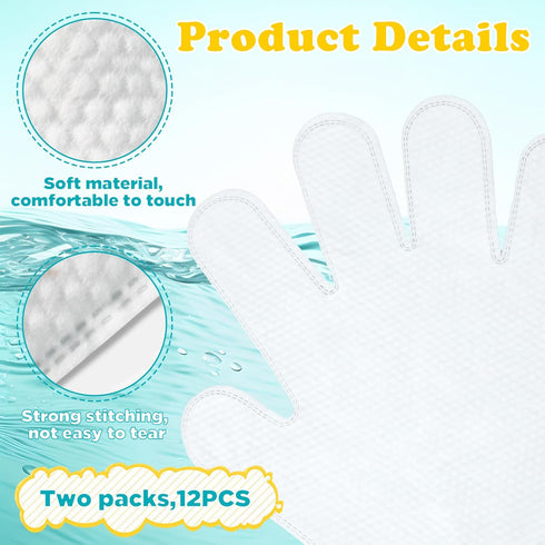 12 Pcs Dog & Cat Cleaning Glove Wipes,Dog & Cat Pet Bath Wipes,Cleaning and Deodorizing Pet Grooming Gloves,No-Rinse Disposable Wipes,Cleans-Sooth...