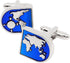 Blue Globe Earth Map Cufflinks for Men World Map Men's Cuff Link Set for Wedding Shirt Party Business Birthday Anniversary Dress...