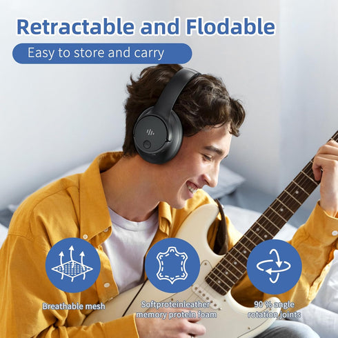 Active Noise Cancelling Headphones,Wireless Over-Ear Bluetooth Headphones with Microphone, Transparency Mode, 70h Play Time, Hi-Res Audio,(Deep Ba...