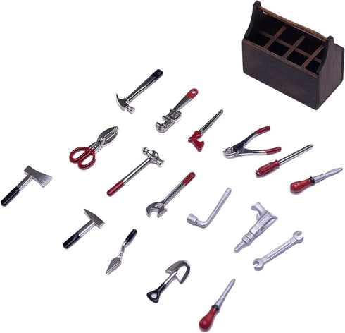 18Pcs 1:12 Miniature Repair Tools Doll House Accessories Multi-Tool Miniature Tool Model Set for DIY Crafts Ornament Dollhouse Decoration Toys...