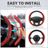 GSPSCN Universal Car Carbon Fiber Steering Wheel Cover Anti-Skid,Butterfly Steering Wheel Cover,Non-Slip Segmented Steering Wheel Protector,Fit fo...
