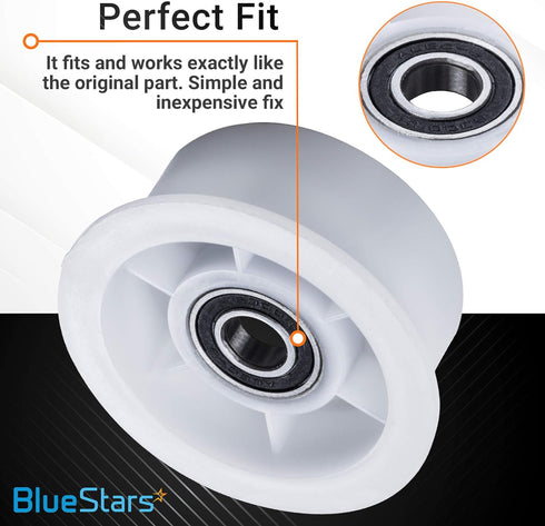 Ultra Durable DC97-07509B Dryer Idler Pulley Wheel Replacement Part by BlueStars - Easy to Install - Exact Fit For Samsung Dryers - Replaces DC66-00402A AP4210071 2075486