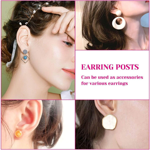 shynek Earring Posts and Backs, 1800pcs Earring Making Supplies with Stainless Steel Earring Posts and Earring Backs for Studs, Earring Making Kit...
