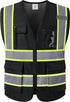 Reflective Safety Vest for Men Women with 5 Pockets and Zipper Front High Visibility Mesh Vest Hi Vis Construction Work Vest,Meets ANSI/ISEA Stand...