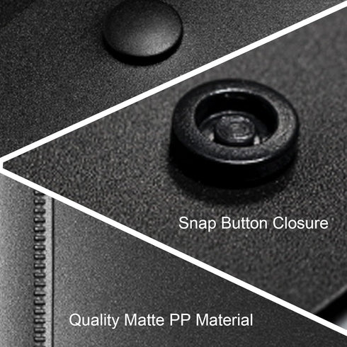 VANRA Vertical File Folders Poly Filing Envelope Plastic Project Folder with Snap Button Closure for A4 Letter Size Paper (Pack of 5, Black)...
