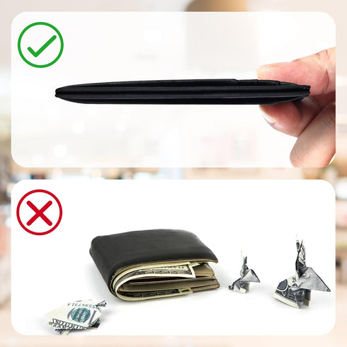 Chelmon Slim Wallet, Wallet for Men & Women, Minimalist Front Pocket RFID Blocking Leather Wallet Secure Credit Card Holder Small Wallet...
