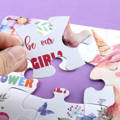 Flower Girl Puzzle Game, Flower Girl Gifts Will You Be Our Flower Girl Unicorn Jigsaw Puzzles for Adults, Bridesmaids, Weddings, Families Parties...