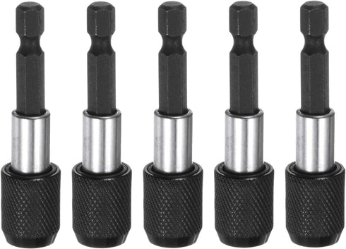 5pack 60mm Magnetic Screwdriver Bits Holder Extension Quick Release Drill Bit Chuck Adapter with 1/4" Hex Shank for Socket Driver Adapter Power To...