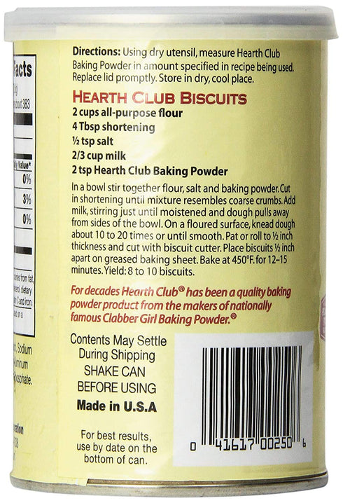 Hearth Club Baking Powder 8.1oz...