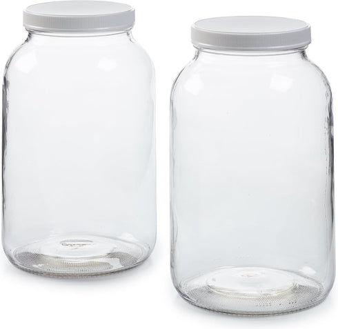 1790 Large Glass Jars with Lid - Wide Mouth 1 Gallon Glass Jar with Lid - Glass Gallon Jar for Kombucha & Sun Tea - Gallon Mason Jars are Large Gl...