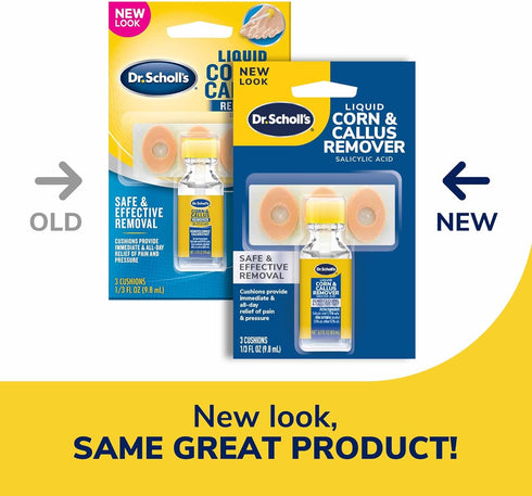 Dr. Scholl's LIQUID CORN & CALLUS REMOVER, 0.33 Ounce // Removes Corns & Calluses Fast with Cushions That Provide Protection Against Shoe Pressure...