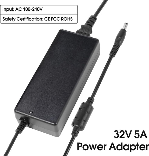 32V 5A Power Adapter Supply, 32V 5A Power Supply for Home Audio Bluetooth Stereo 2 Channel 2.1CH Receiver Amplifier Mini Hi-Fi Class D Integrated ...