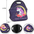Violet Mist Cute Neoprene Lunch Bag Womens Insulated Lunch Bags Tote Black Unicorn Reusable Lunch Box Thermal Picnic Waterproof Lunch Handbag with...