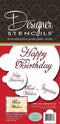 Designer Stencils Script Celebration Cake Stencils Set, Beige/Semi-Transparent...