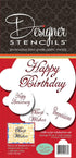 Designer Stencils Script Celebration Cake Stencils Set, Beige/Semi-Transparent...