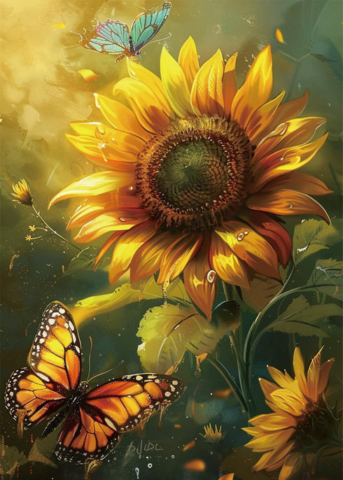 INNOHUB Diamond Painting Kits for Adults Sunflowers Butterfly Diamond Art Kits 5D DIY Full Drill Diamond Dots Paintings Kits for Adults Beginner G...