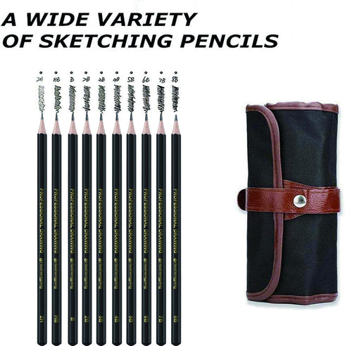 Sketching Pencil Set, Drawing Pen Charcoal Sketch Included Graphite Pencils, Charcoal Pencils, Paper Erasable Pen, 30pcs Total for Beginners Artis...