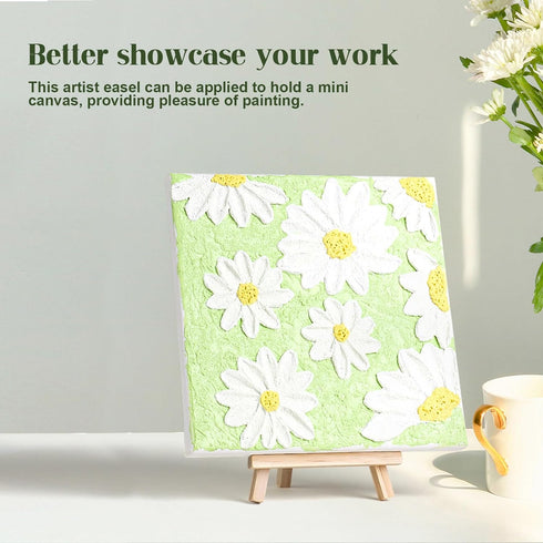 4pcs Mini Wood Display Easels, Small Table Top Easels, Artist Triangle Easels for Displaying Canvas Paintings, Weddings, Business Cards, Photos, C...