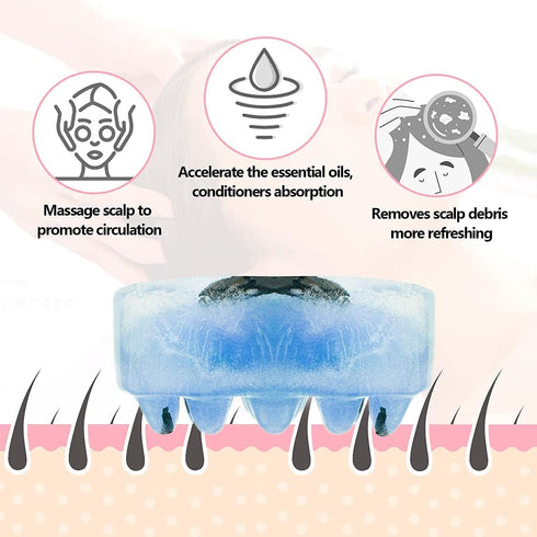 2 Pcs Ice Tray Hair Scalp Massage Molds, 4.5oz Unique Hair Brush Soap Bar Silicone Molds at Home (Blue and Pink)...