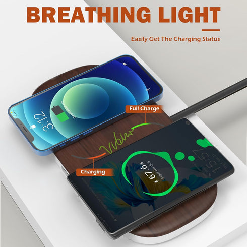 Fast Wireless Charger, Dual 20W Max Wireless Charging Pad Compatible with Apple iPhone 15/14/13/12/Pro Max/Pro/Plus, AirPods pro/2/3, Wireless Pho...