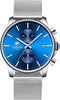 GOLDEN HOUR Mens Watch Fashion Sleek Minimalist Quartz Analog Mesh Stainless Steel Waterproof Chronograph Watches for Men with Auto Date...