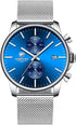 GOLDEN HOUR Mens Watch Fashion Sleek Minimalist Quartz Analog Mesh Stainless Steel Waterproof Chronograph Watches for Men with Auto Date...