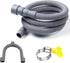 HLMOptimo 6 Feet Universal Washing Machine Drain Hose Flexible Dishwasher Drain Hose Extension Kits Corrugated Washer w/ 1 Adapter 1 Clamp 1 U-Ben...