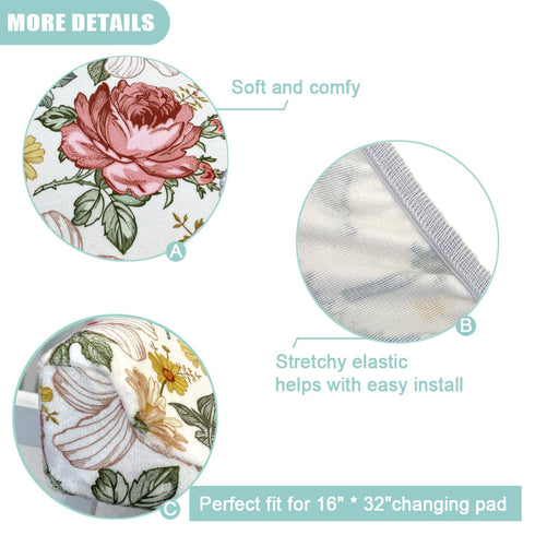 iEvolve Changing Pad Cover Ultra Soft Minky Dots Changing Table Cover Breathable Changing Table Sheet Diaper Changing Pad Cover for Baby Boys Girl...