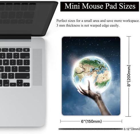 Small Mouse Pad, Mini Mouse Pad 6 X 8 Inch with Non-Slip Rubber Base for Keyboard Tray Laptops Wireless Mouse Home Office Travel, Washable & Porta...