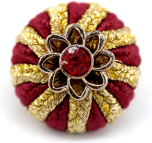 10 pcs Oriental Fabric Style Rhinestone Flower Metal Loop Sewing Coat Buttons -18mm -11/16"...