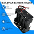 SDTC Tech 2-Set 8X 1.5V AA Battery Holder and I Type Snap Connector Kit 12 Volt Thicken Plastic Battery Case Box...