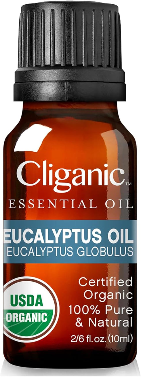 Cliganic USDA Organic Eucalyptus Essential Oil, 100% Pure | Natural Aromatherapy Oil for Diffuser Steam Distilled | Non-GMO Verified (Packaging Ma...