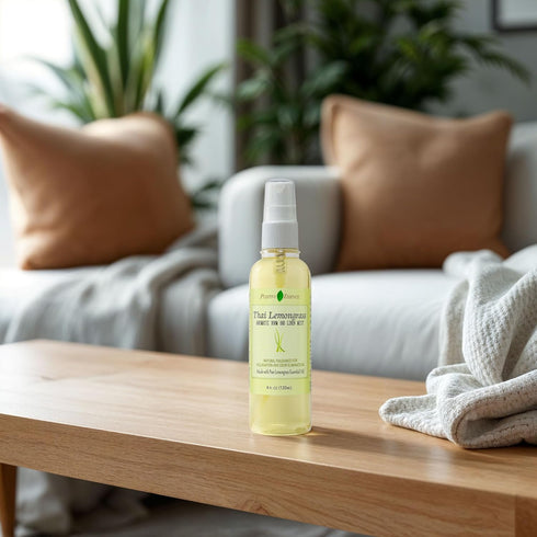Thai Lemongrass Linen and Room Spray, Natural Air Freshener Made with Pure Lemongrass Essential Oil, Bathroom Air Freshener or Calming Pillow Spra...